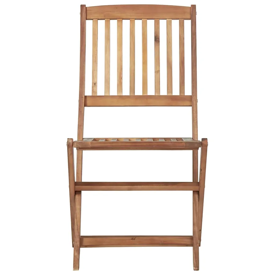 Chaises pliables de jardin lot de 4 avec coussins Bois d'acacia - 5