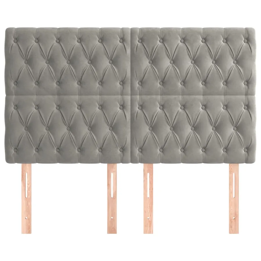 Tête de lit Gris clair 160x7x118/128 cm Velours - 3