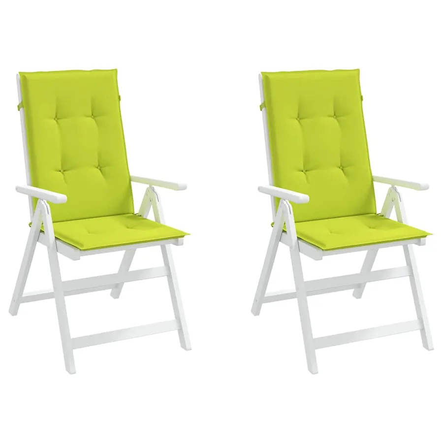 Coussins de chaise de jardin à dossier haut lot de 2 vert vif - 3
