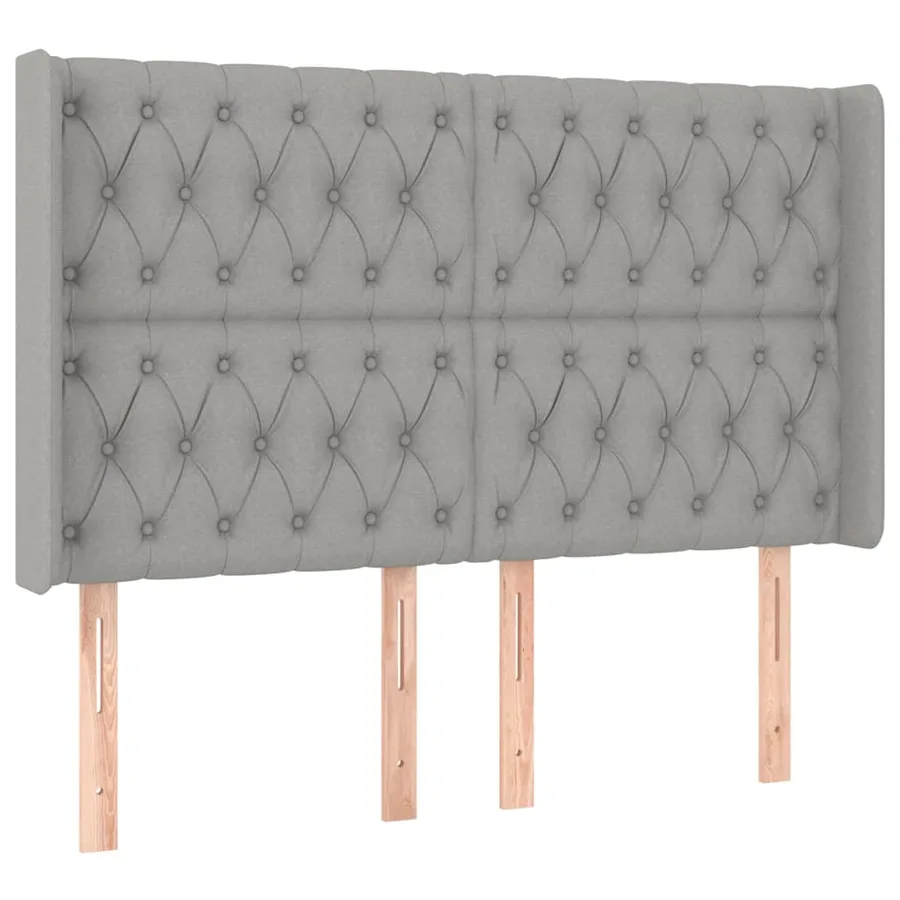 Tête de lit à LED Gris clair 163x16x118/128 cm Tissu - 3
