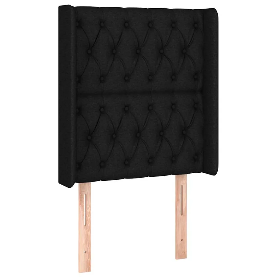 Sommier à lattes de lit matelas et LED Noir 80x200cm Tissu - 7