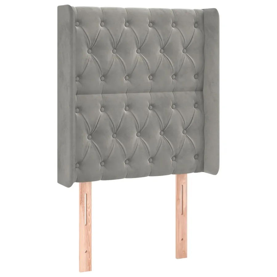 Sommier à lattes de lit matelas LED Gris clair 80x200cm Velours - 7