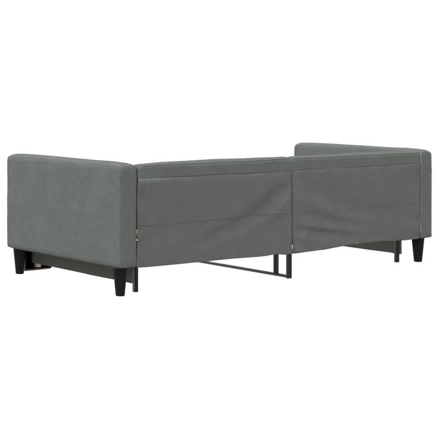 Lit de jour avec gigogne sans matelas gris foncé 100x200 cm - 5