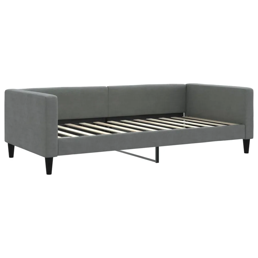 Lit de jour avec gigogne sans matelas gris foncé 100x200 cm - 6