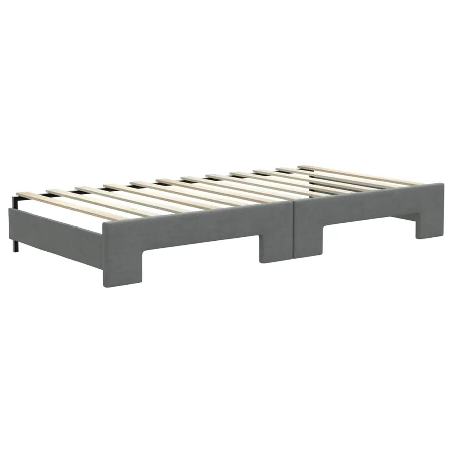 Lit de jour avec gigogne sans matelas gris foncé 100x200 cm - 8