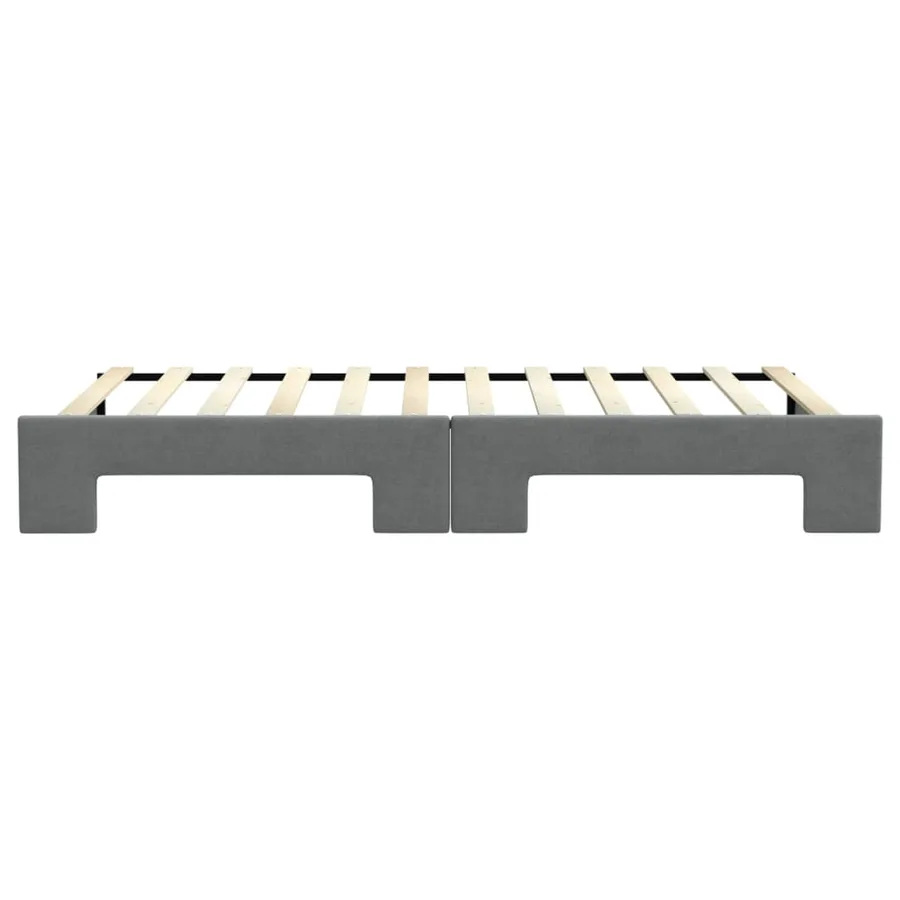 Lit de jour avec gigogne sans matelas gris foncé 100x200 cm - 9