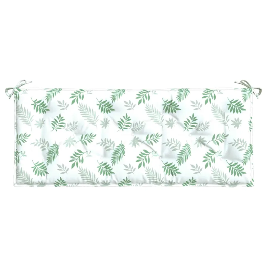 Coussin de banc de jardin motif de feuilles 120x50x7 cm tissu - 4