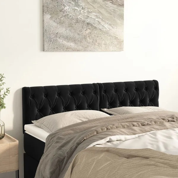 Têtes de lit Noir 160 x 7 x 78/88 cm Velours