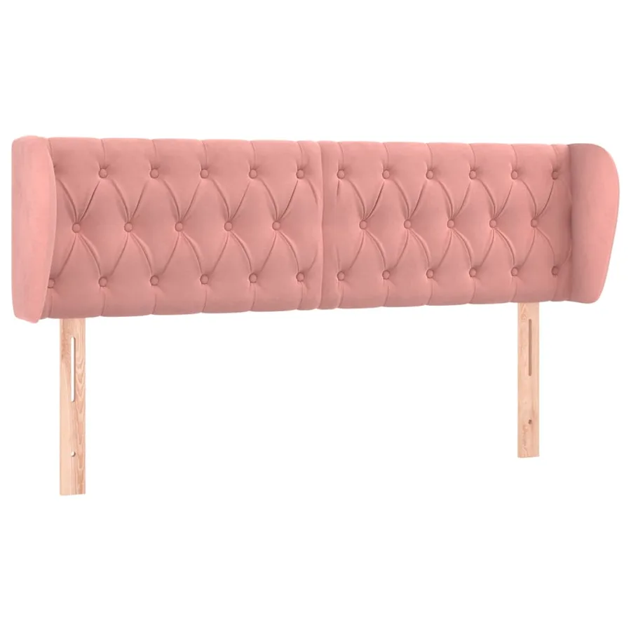 Tête de lit avec oreilles Rose 147x23x78/88 cm Velours - 2