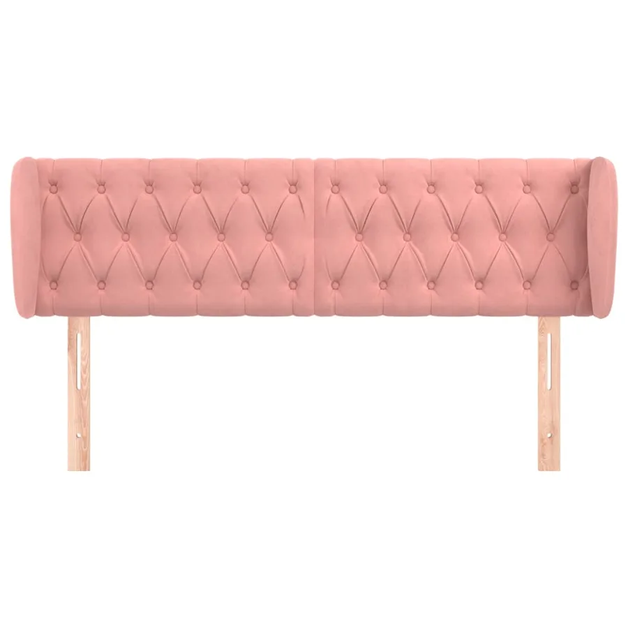 Tête de lit avec oreilles Rose 147x23x78/88 cm Velours - 3