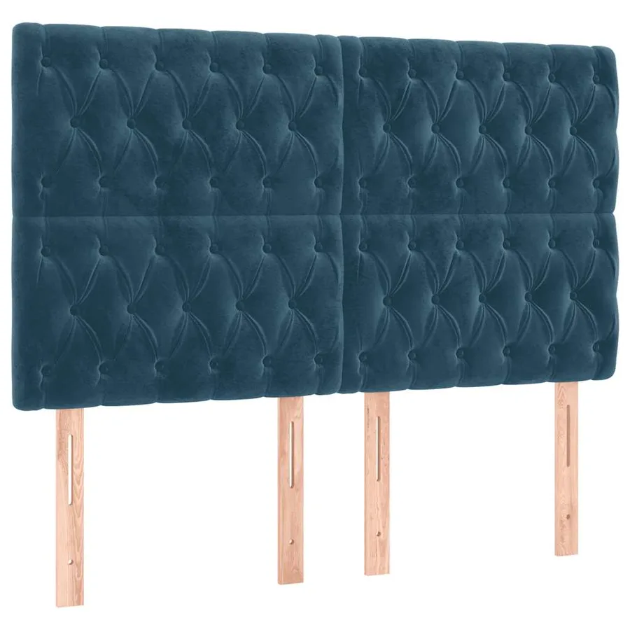 Sommier à lattes de lit matelas et LED Bleu foncé 140x190 cm - 7