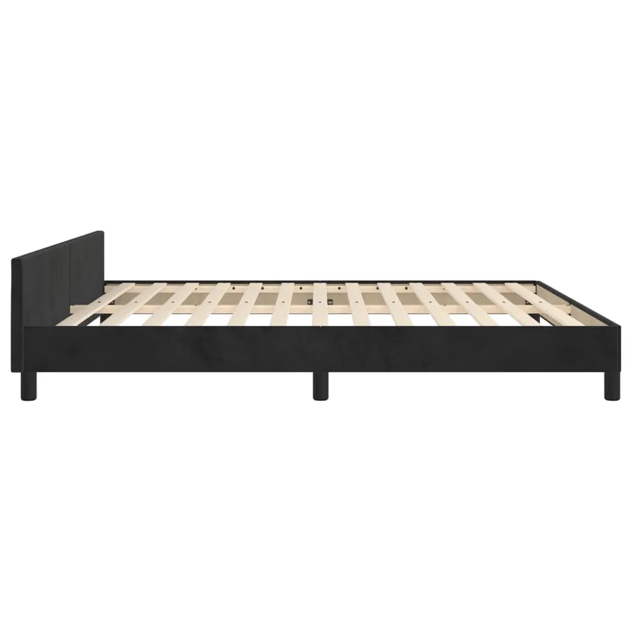 Cadre de lit sans matelas noir 160x200 cm velours - 7