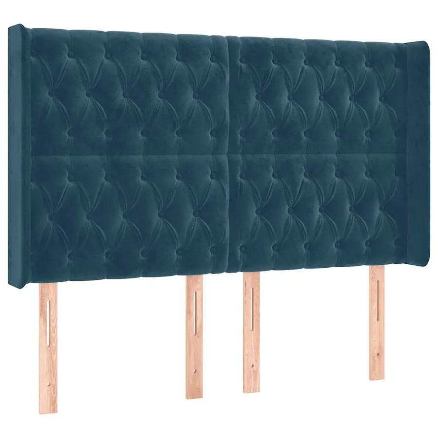 Sommier à lattes de lit matelas et LED Bleu foncé 140x200 cm - 7