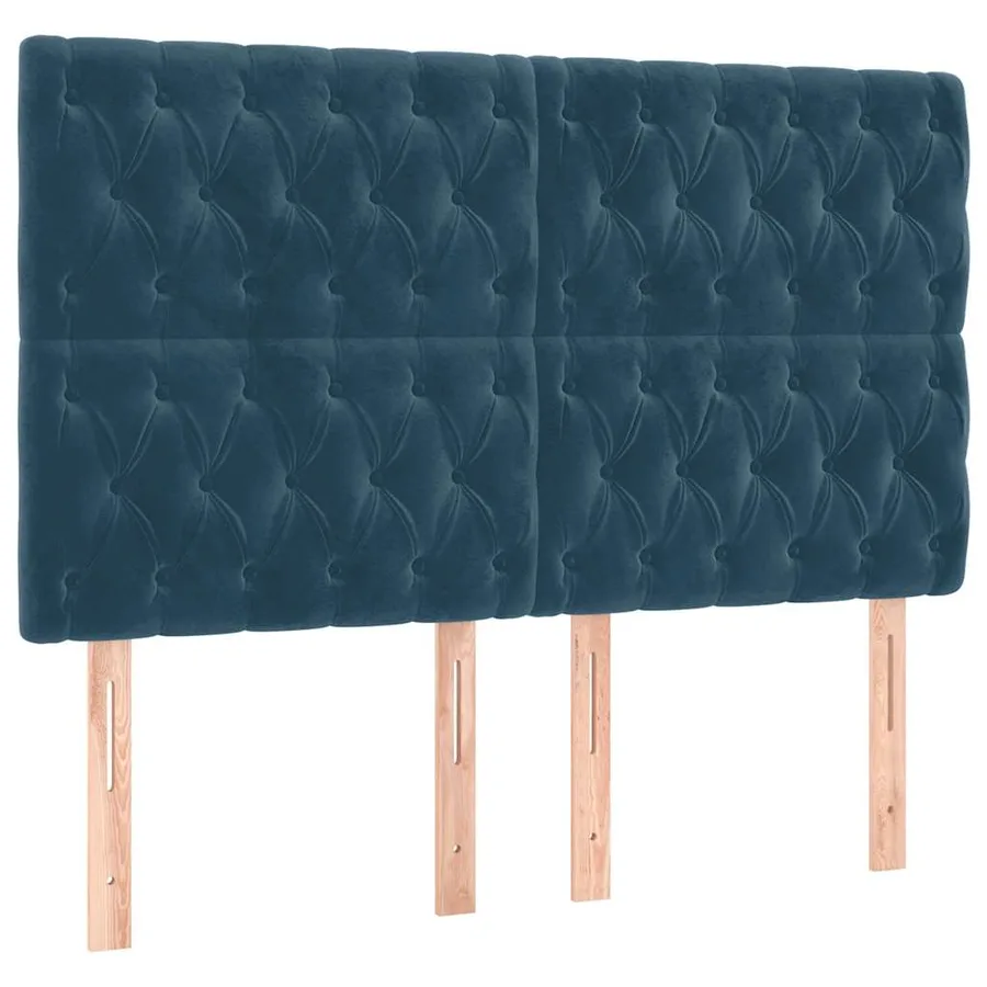 Sommier à lattes de lit et matelas Bleu foncé 140x190cm Velours - 5