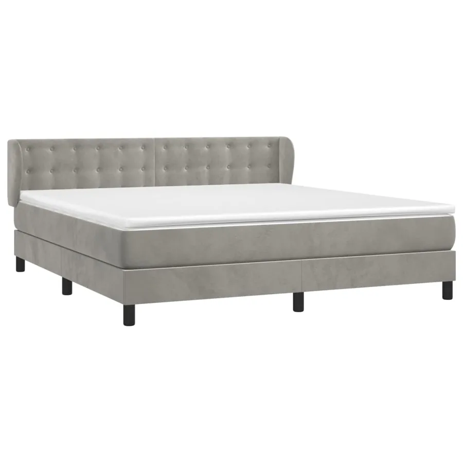 Sommier à lattes de lit et matelas Gris clair 180x200cm Velours - 3