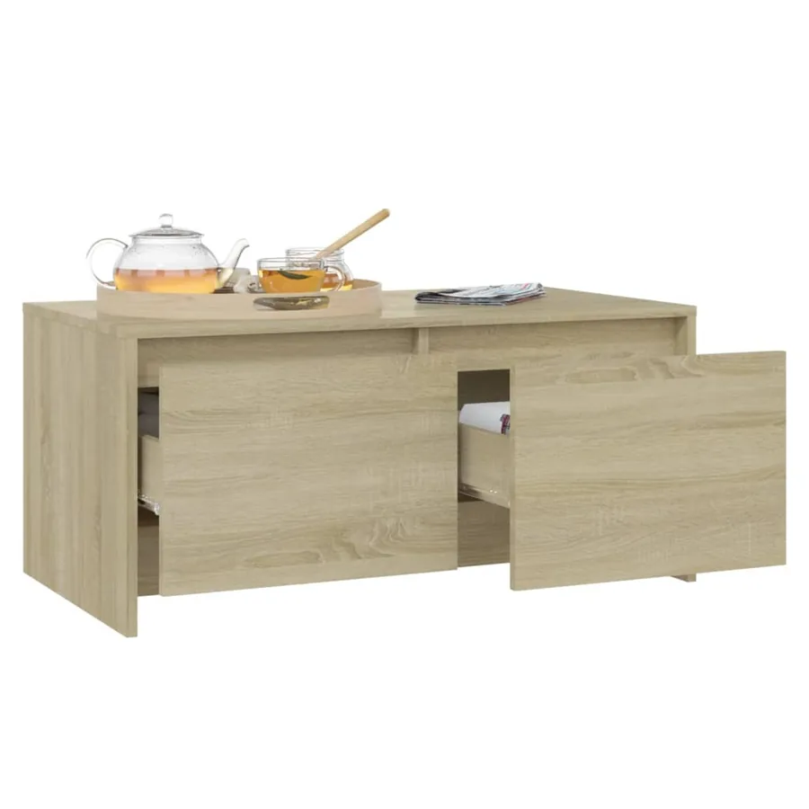 Table basse chêne sonoma 90x50x41,5 cm bois d'ingénierie - 4