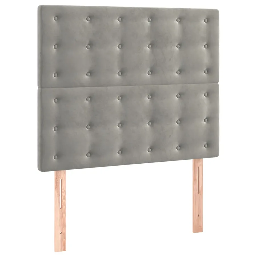 Sommier à lattes de lit et matelas Gris clair 90x200 cm Velours - 5