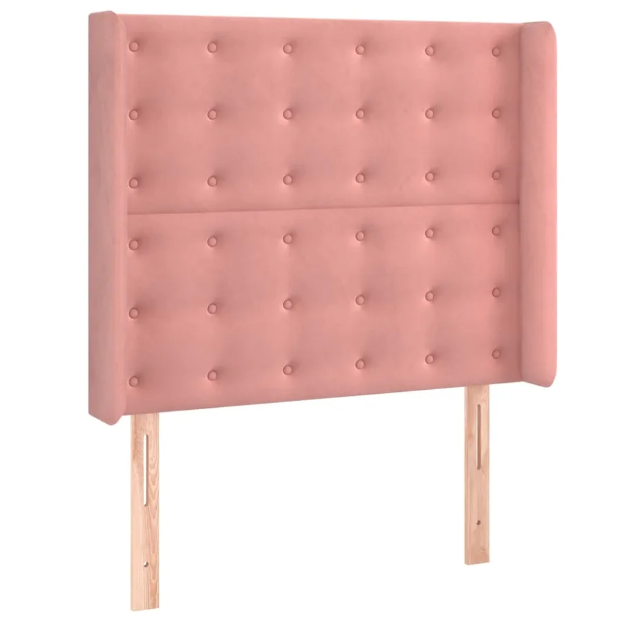 Sommier à lattes de lit matelas et LED Rose 90x190 cm Velours - 7