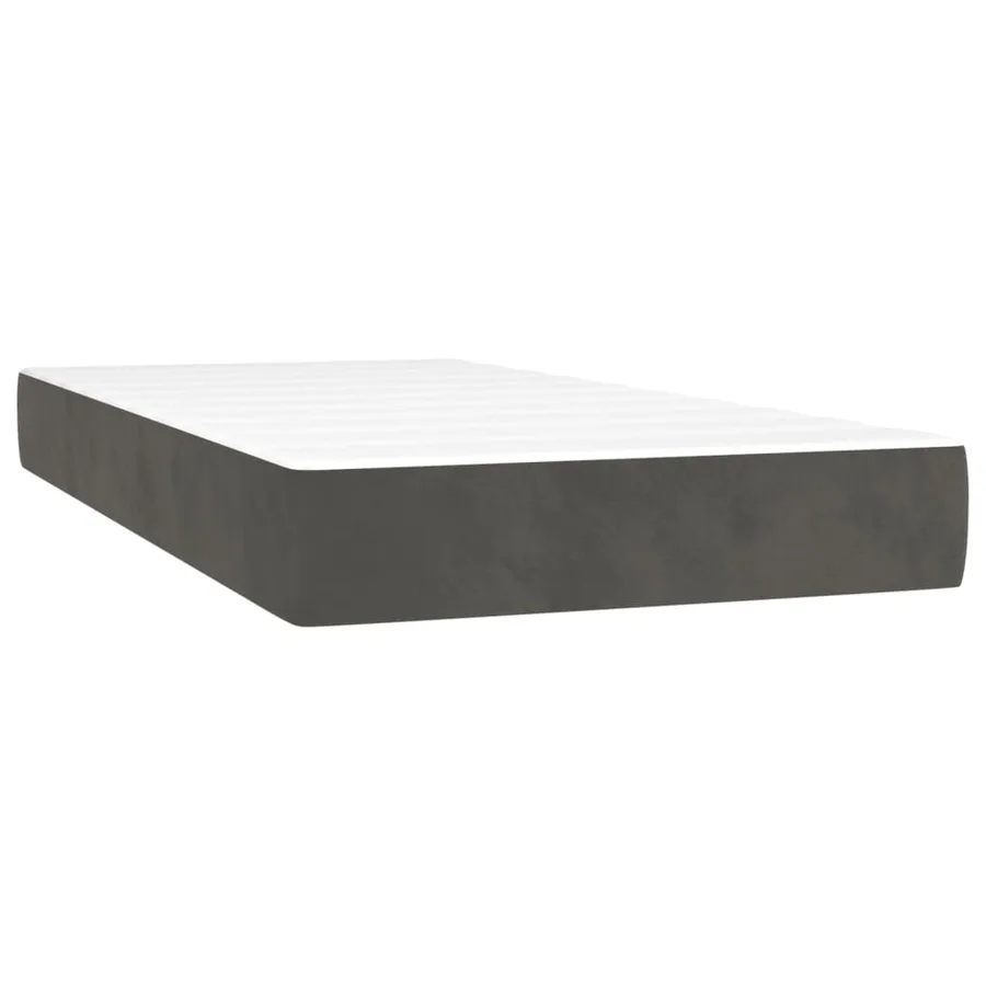 Sommier à lattes de lit et matelas et LED Gris foncé 90x190 cm - 6