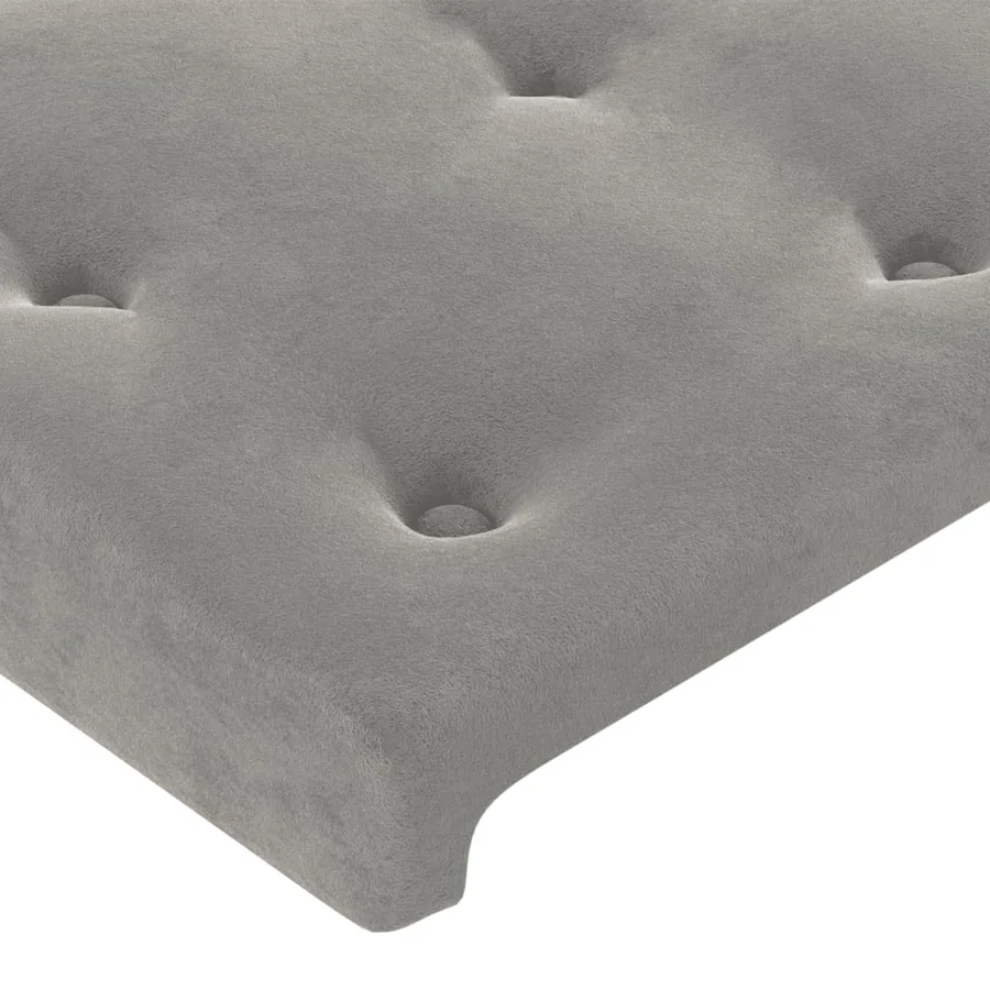 Cadre de lit sans matelas gris clair velours - 10