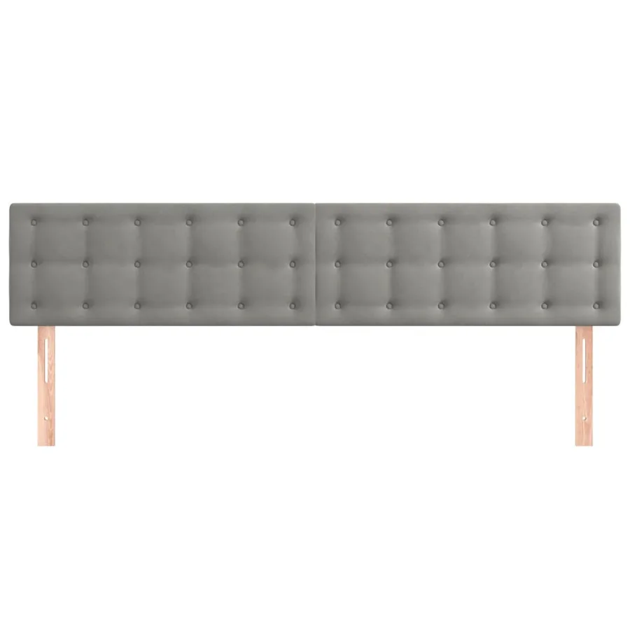 Têtes de lit Gris clair 180x5x78/88 cm Velours - 3