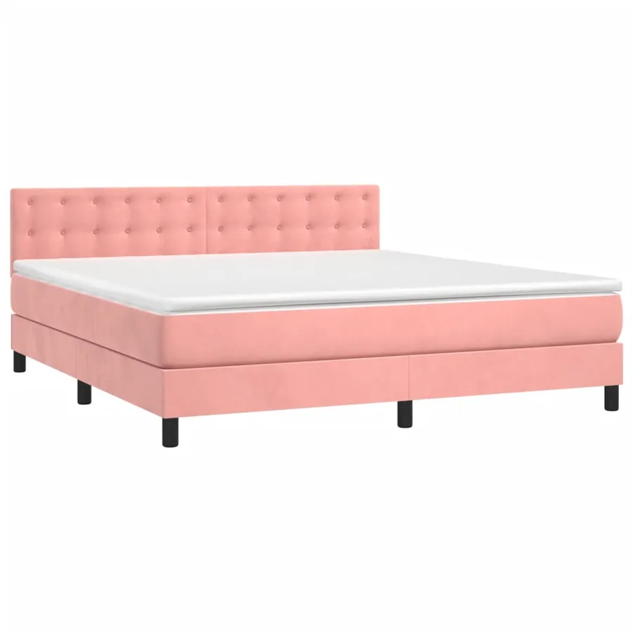 Sommier à lattes de lit avec matelas et LED Rose 180x200 cm - 3