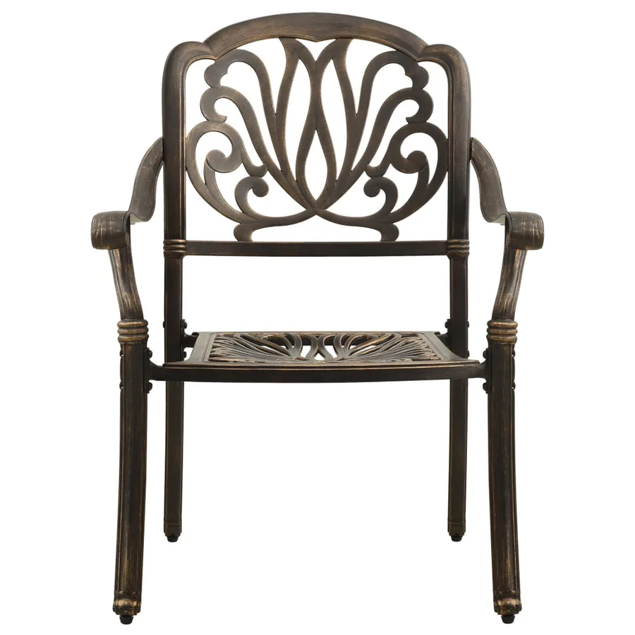 Ensemble de bistro 3 pcs Aluminium coulé Bronze - 5