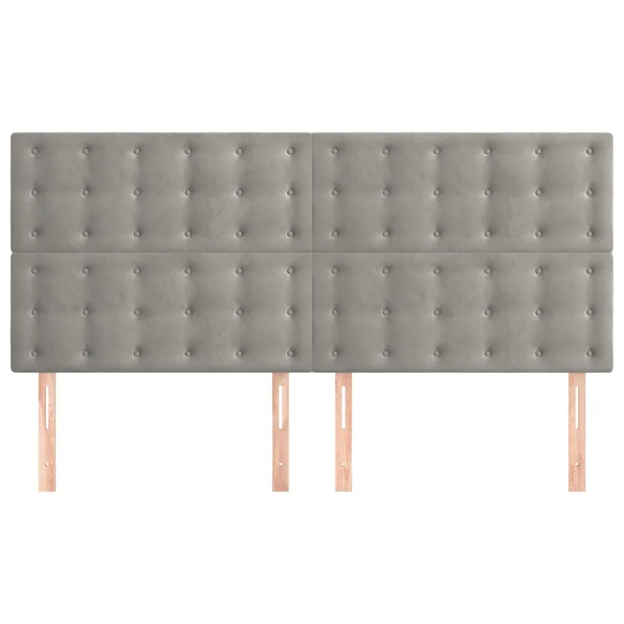Tête de lit Gris clair 180x5x118/128 cm Velours - 3