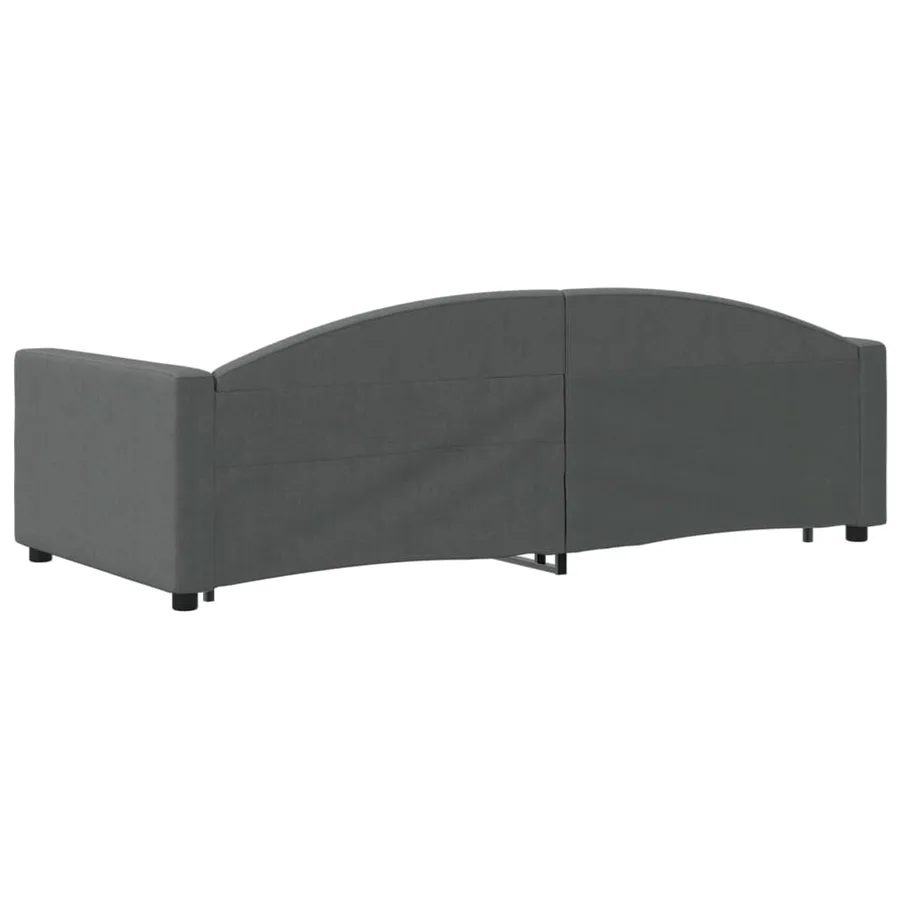 Lit de jour avec gigogne sans matelas gris foncé 90x200 cm - 5