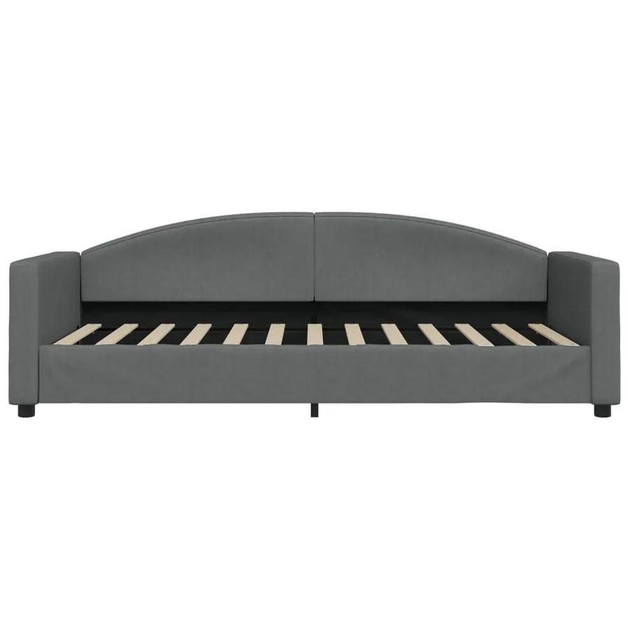 Lit de jour avec gigogne sans matelas gris foncé 90x200 cm - 7