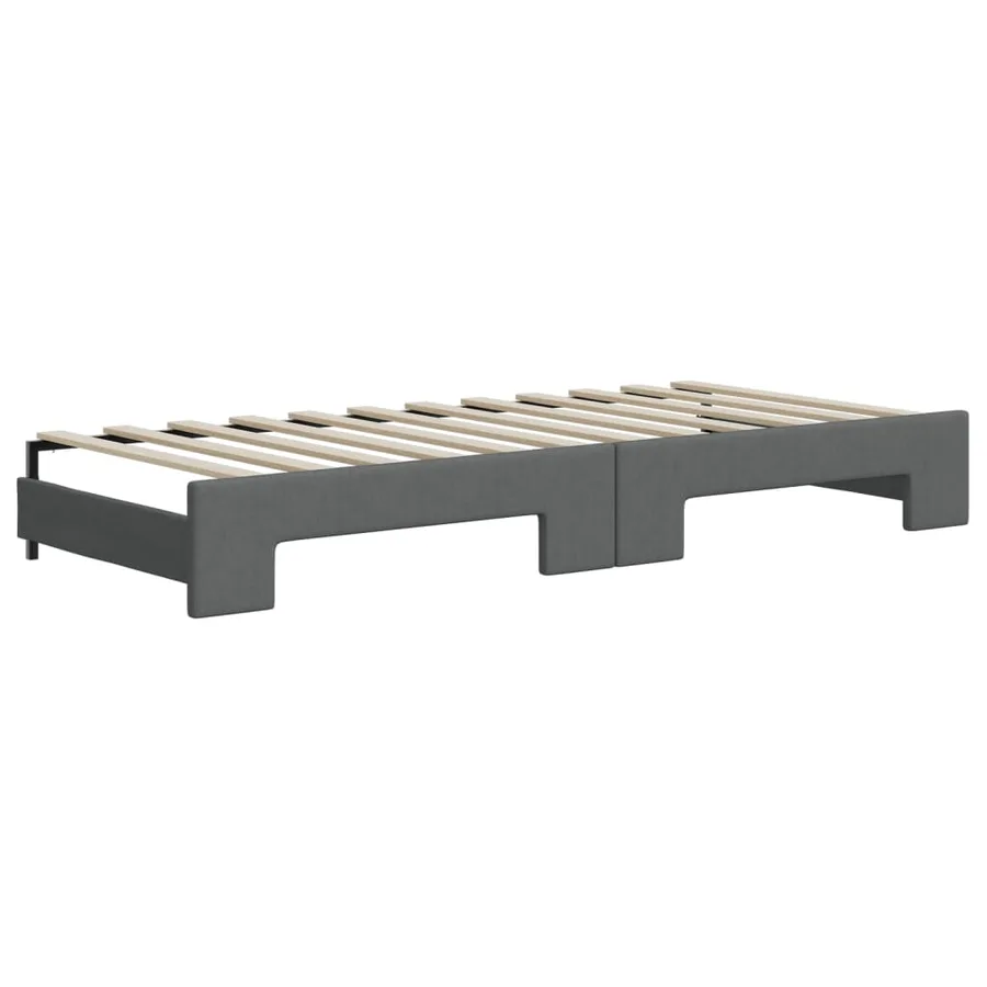 Lit de jour avec gigogne sans matelas gris foncé 90x200 cm - 8