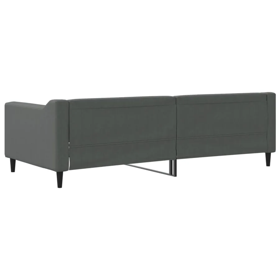 Lit de repos sans matelas gris foncé 90x200 cm tissu - 5