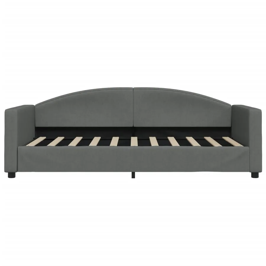 Lit de repos sans matelas gris foncé 90x190 cm tissu - 3