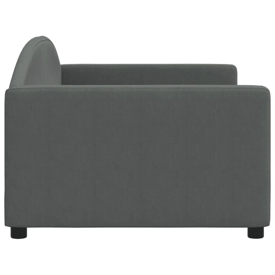 Lit de repos sans matelas gris foncé 90x190 cm tissu - 4