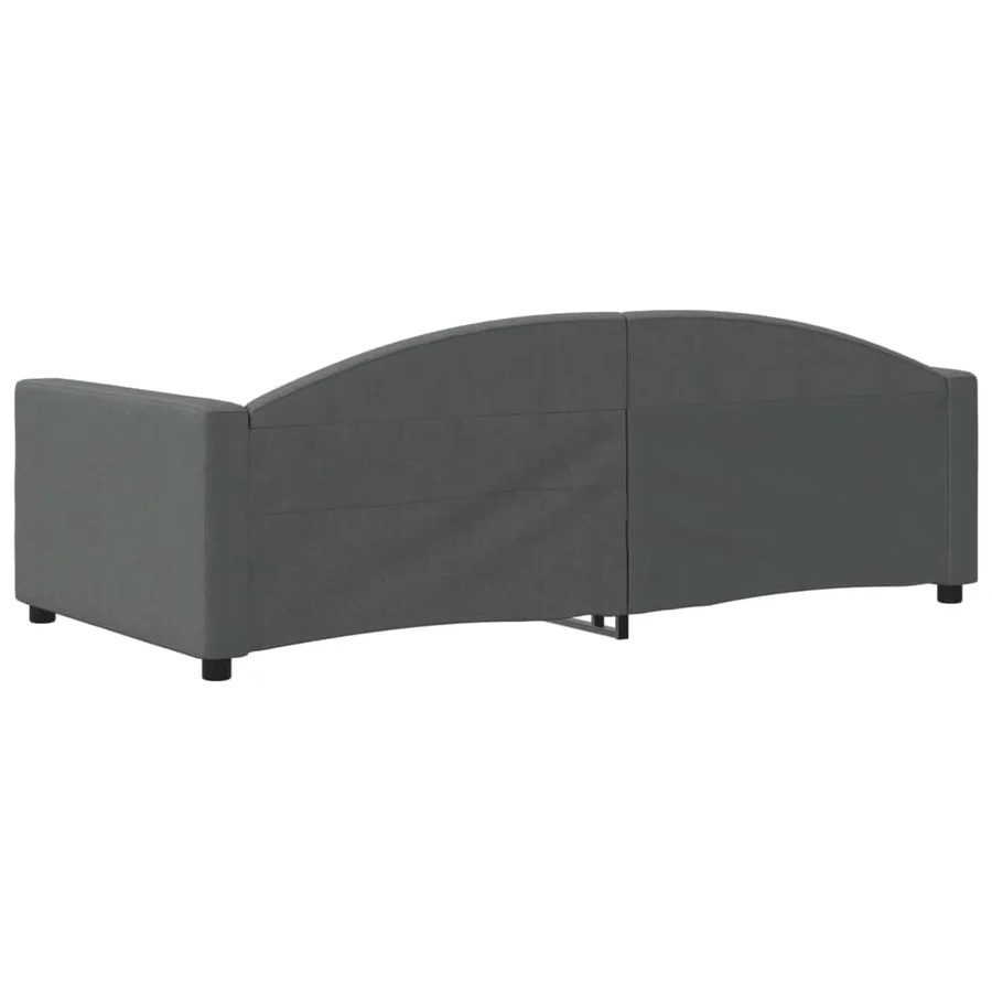 Lit de repos sans matelas gris foncé 90x190 cm tissu - 5