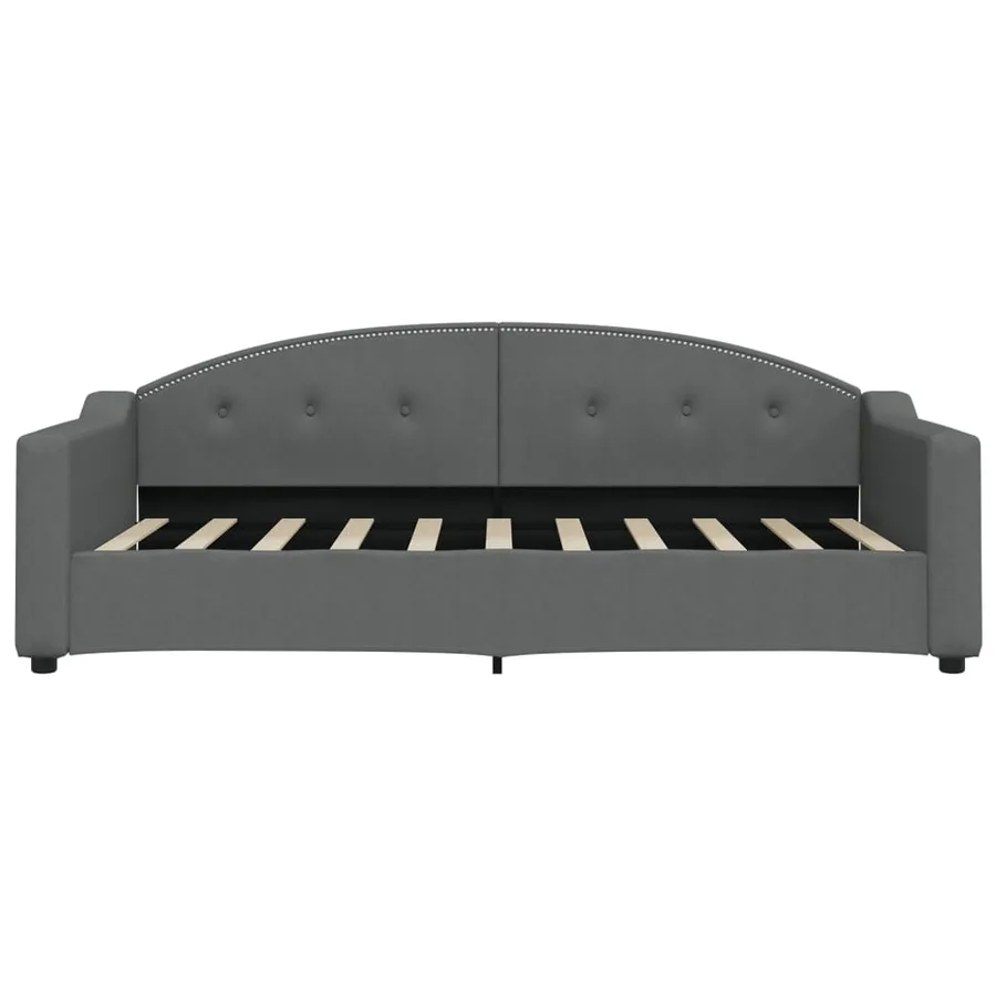 Lit de jour avec matelas gris foncé 90x190 cm tissu - 4