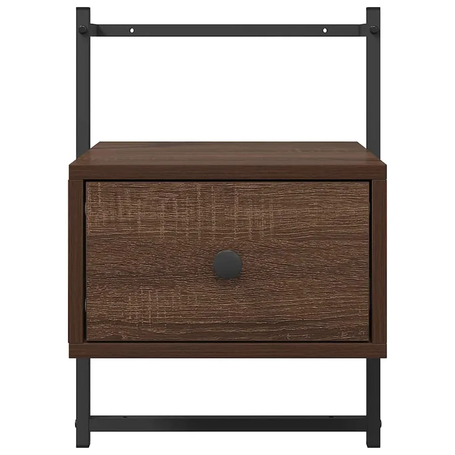 Table de chevet murale chêne brun 35x30x51 cm bois d'ingénierie - 6