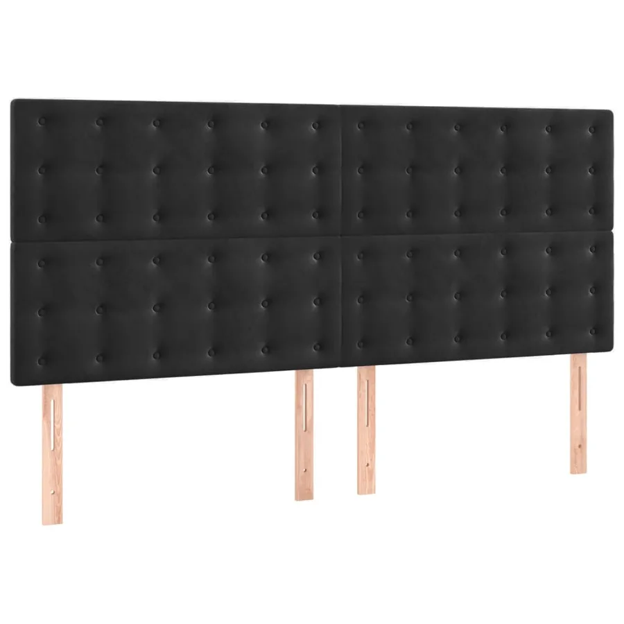 Sommier à lattes de lit et matelas Noir 200x200 cm Velours - 6