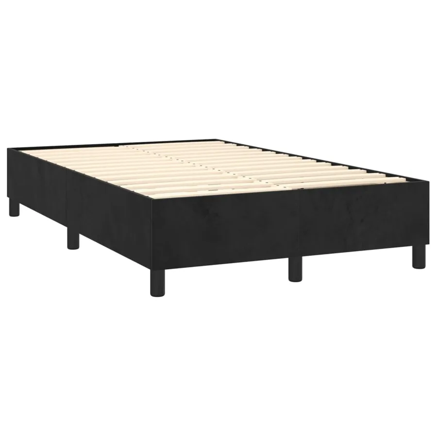 Sommier à lattes de lit avec matelas Noir 120x200 cm Velours - 4