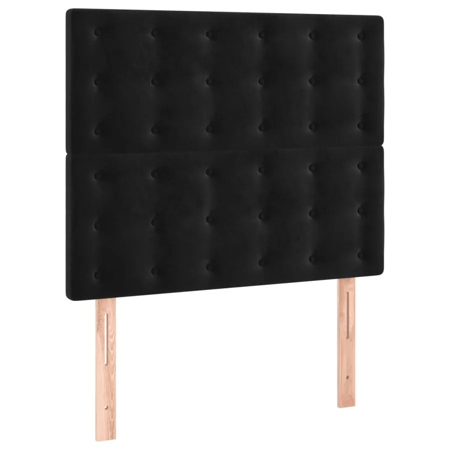 Sommier à lattes de lit avec matelas Noir 120x200 cm Velours - 5