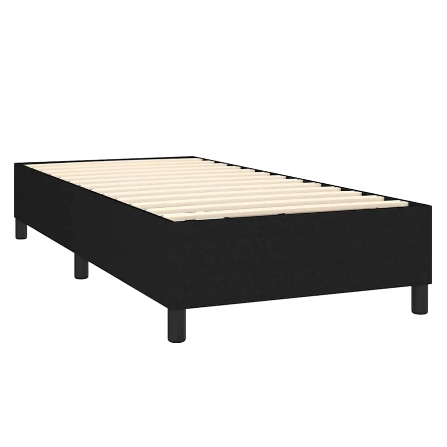 Sommier à lattes de lit avec matelas Noir 90x200 cm Tissu - 4