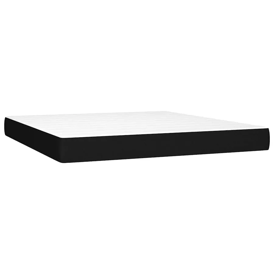 Sommier à lattes de lit avec matelas Noir 180x200 cm Tissu - 5