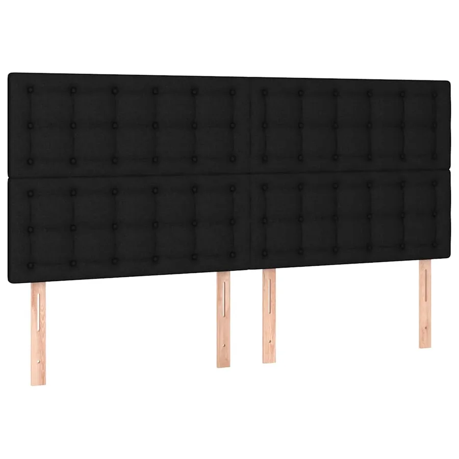 Sommier à lattes de lit avec matelas Noir 180x200 cm Tissu - 6