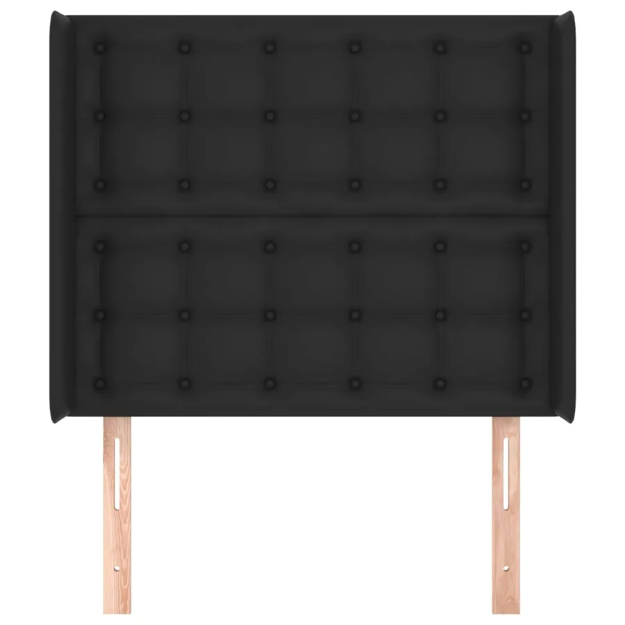 Tête de lit avec oreilles Noir 93x16x118/128 cm Similicuir - 3