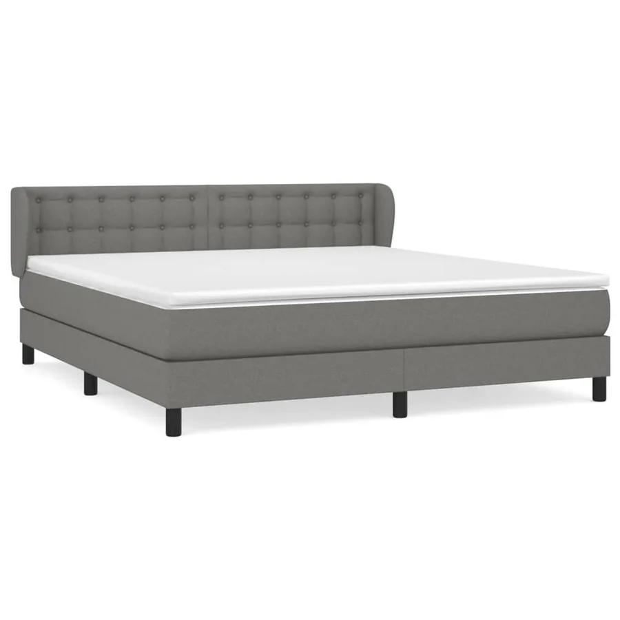 Sommier à lattes de lit avec matelas Gris foncé 180x200cm Tissu - 2