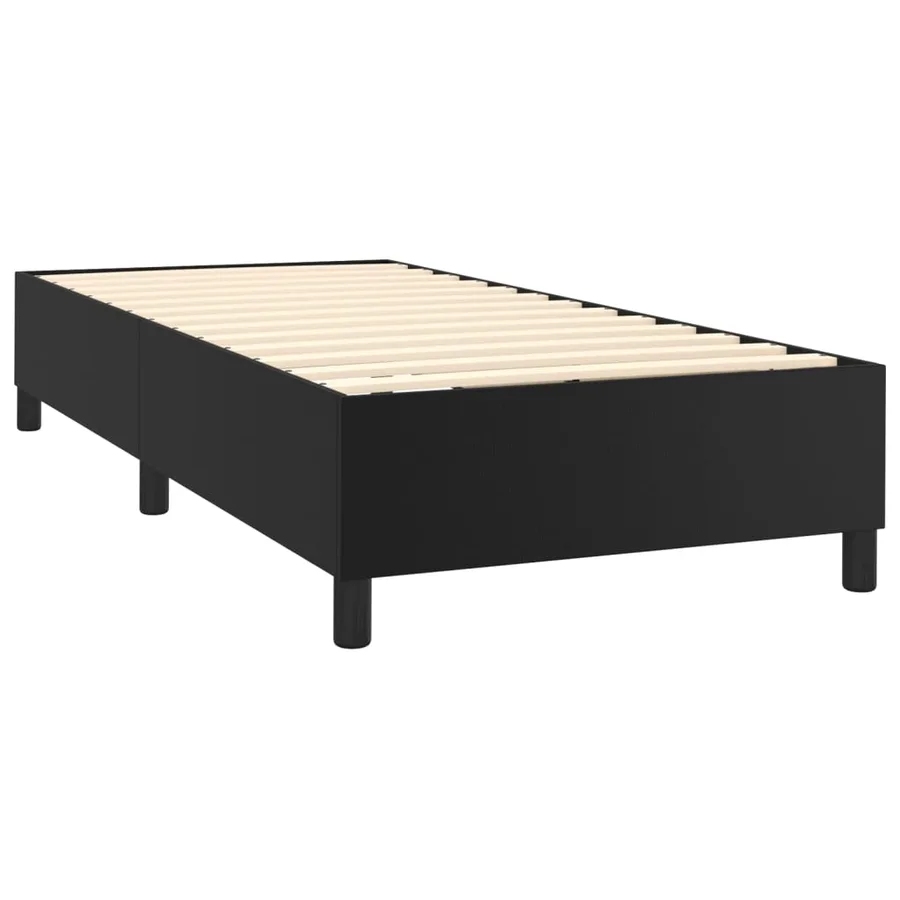 Sommier à lattes de lit avec matelas et LED Noir 90x190 cm - 5