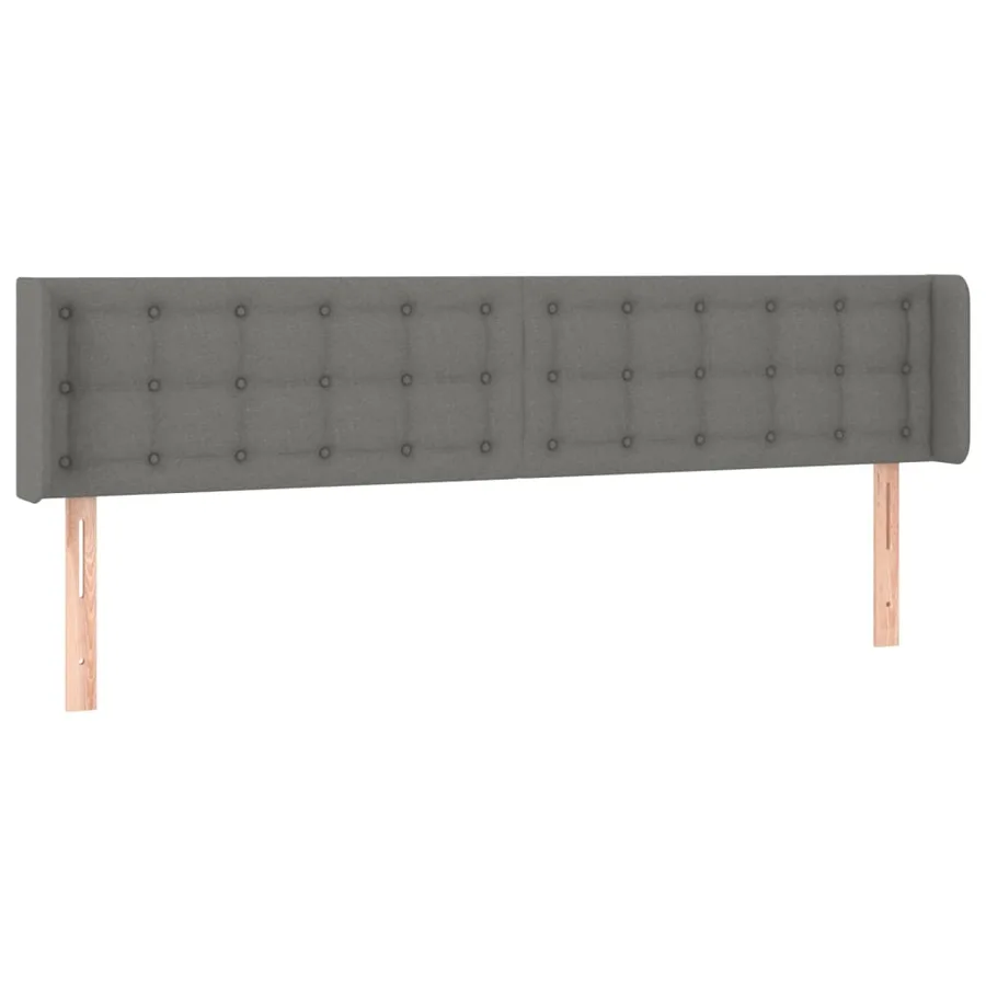 Tête de lit à LED Gris foncé 183x16x78/88 cm Tissu - 3