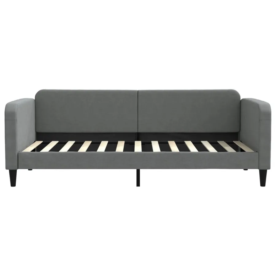 Lit de jour avec gigogne sans matelas gris foncé 90x200 cm - 7