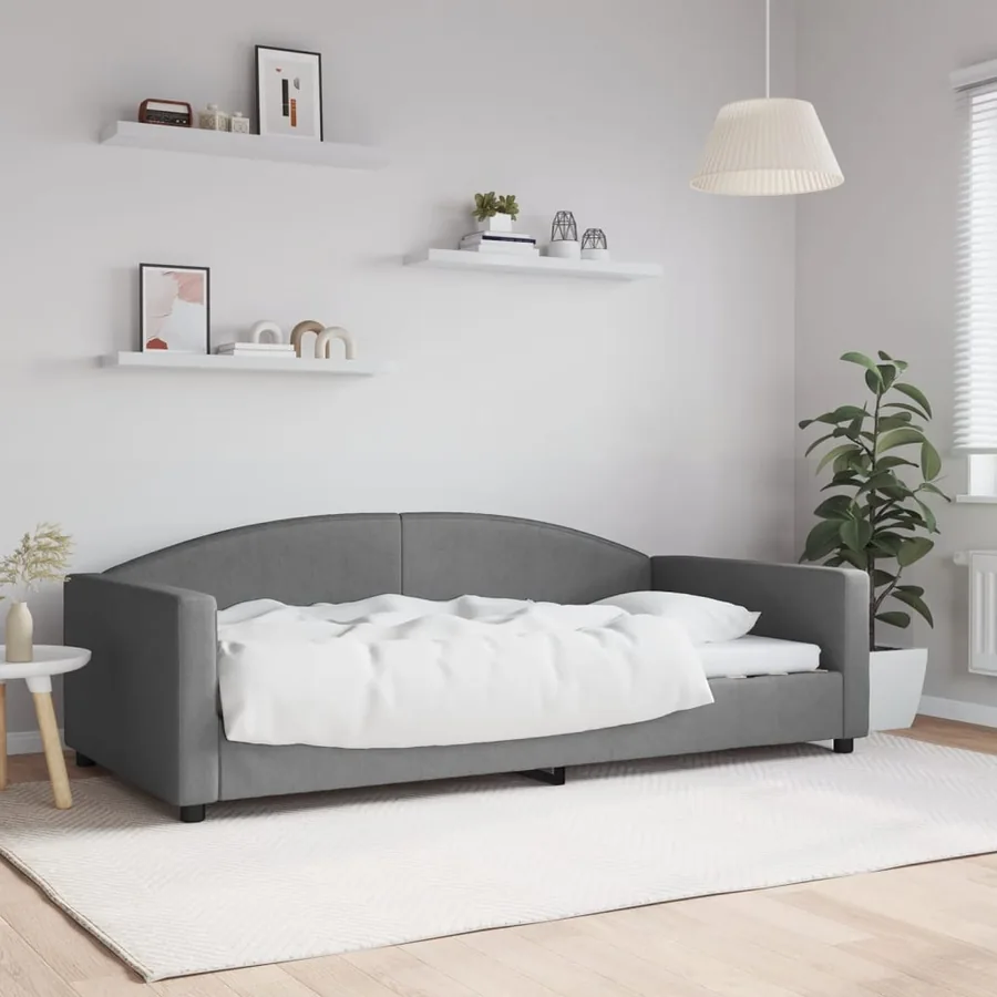 Lit de repos gris foncé 100x200 cm tissu