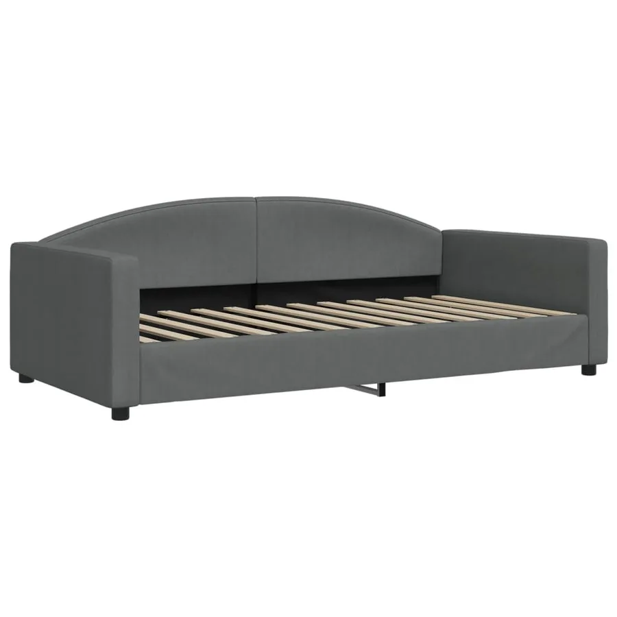 Lit de repos gris foncé 100x200 cm tissu - 2